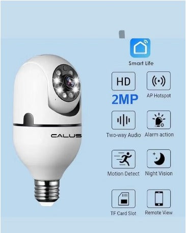 5G WiFi Light Bulb Camera – 360° Indoor PTZ Security Cam, 2.4GHz & 5G E27 Compatible