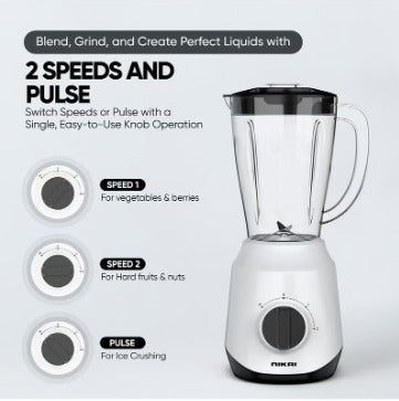 2-in-1 Blender with Unbreakable PC Jar, 1 Mill, 2 Speeds + Pulse, and 4 Stainless Steel Blades.          Ask ChatGPT